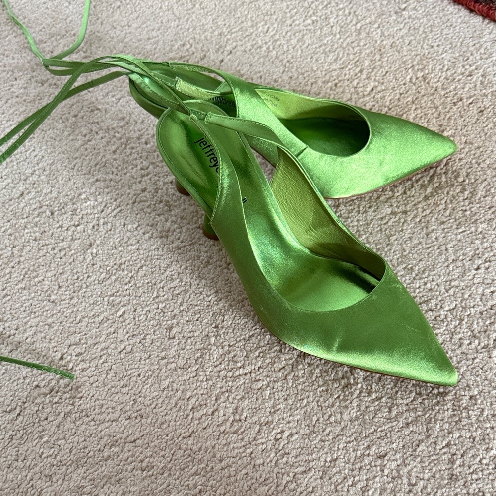 Jeffrey Campbell Lime Green Satin Heels